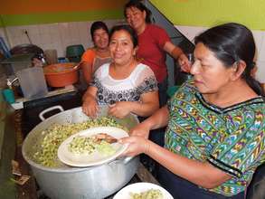 Serving lunch to the students