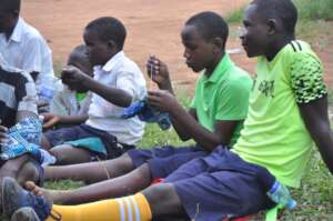 Boys learn to make reusable menstrual pads