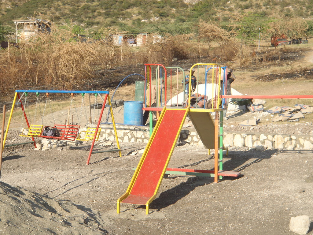 Playground during construction
