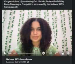 Lily earns 3rd place for her World AIDS Day Poem