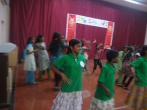 Dancing with other children