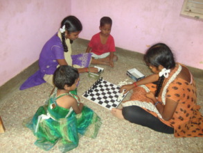 Rekha playing chess