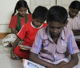 Children during their study time