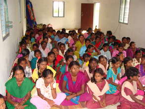 Listening in rapt attention at the center