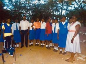Mawego girls with Leonard, staff and Faith,teacher