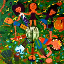 Mayama painted by the children and Rosa
