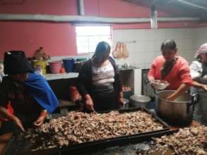 Preparing food in Ecuador