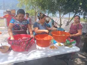 Mothers preparing food