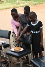 Celebrating graduation with a slice of cake!