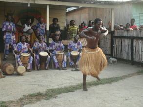 A beneficiary makes a new dance move