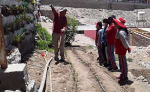 Students learning about sustainable agriculture