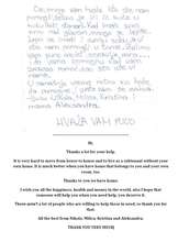 Letter from Aleksandra's 10-year-old daughter