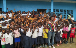 Children after a visit to Grand Bassa County.