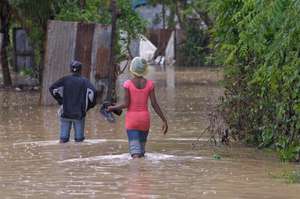 Flood waters in Haiti.