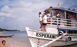 Tourist arriving at the community