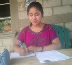 Ingrid studying at home