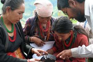 Training session for village women operators