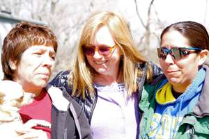 Director with film subjects, Paulette and Dawn