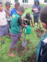 Class 4 helping with the construction