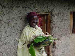 Collecting herbs and leaves for dyeing baskets
