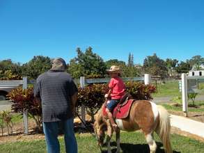 Having fun, riding a horse