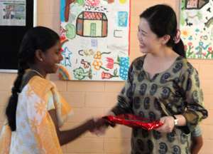 Bharathi topper in Class 10 in 2013 Board Exams