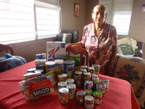 Participant # 1 received emergency groceries.