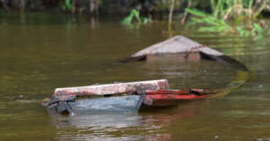 10. Sunken boat in Ampiyacu River