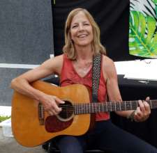 Musician playing with Amazon guitar strap on guita