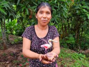 Artisan with roseate spoonbill ornament