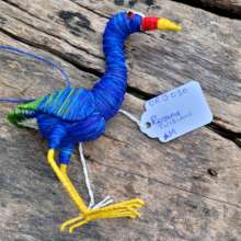 Purple gallinule chambira palm fiber ornament