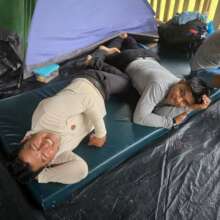 Artisans resting at Amazon Ecology village house