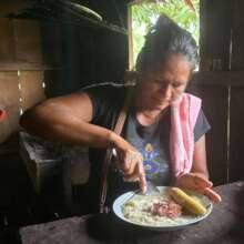 Paca soup for dinner at Brillo Nuevo workshop
