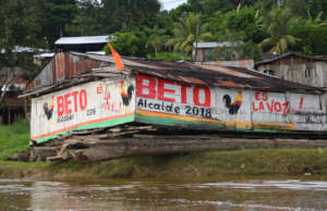 3. Mayor candidate mural on houseboat in Pebas