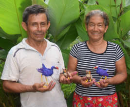 Jorge and Romelia with purple gallinules and owls