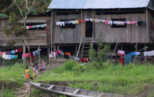 6. Children and clothes at Ampiyacu river house