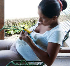 Artisan making macaw at artisan teacher workshop