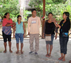 Ball toss game at Artisan Organization workshop