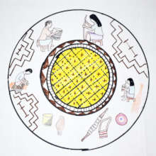 Chambira mandala with yellow center at Brillo Nuev