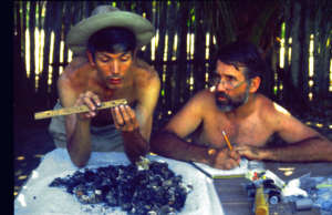 Campbell studying copal resin in Brazil