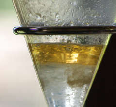 Copal oil in separatory flask