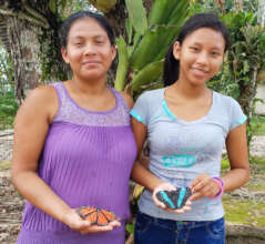Doilith and daughter with woven butterflies