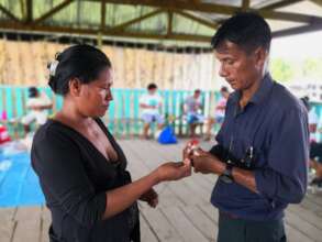 Artisan Dora and Facilitator Pablo