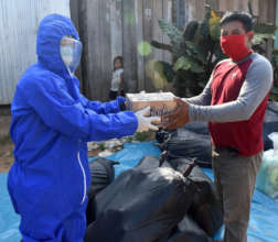 Edson receiving COVID relief supplies from CACE