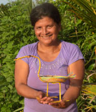 Panchita with woven egret tray