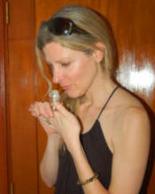 Fragrance maker Haley smelling copal