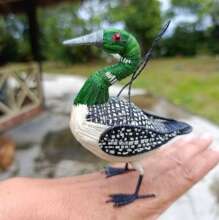 Common loon ornament made at workshop in Nauta
