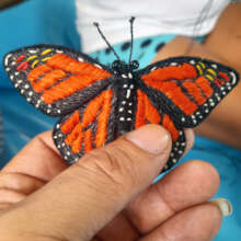 Monarch butterfly woven with chambira palm fiber