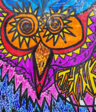 Quetzal bird drawing at CACE booth