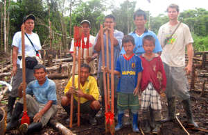 Robin van Loon and Bora rosewood planting team